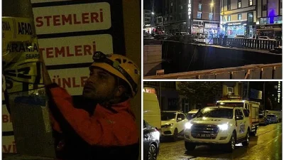 Erzurum'un merkez Lalapaşa Mahallesi'nde etkili olan yoğun sağanak yağış, inşaat
