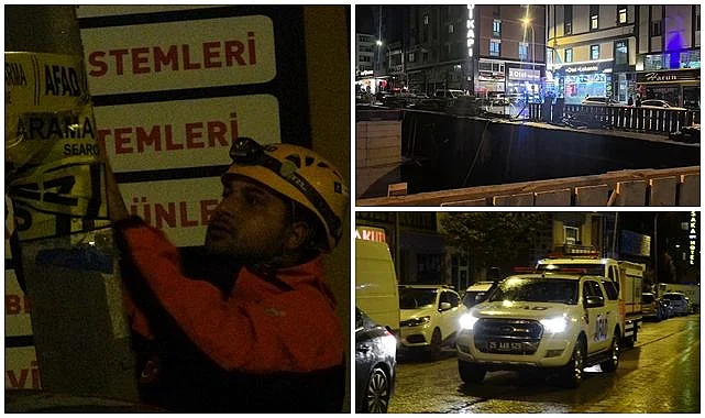 Erzurum'un merkez Lalapaşa Mahallesi'nde etkili olan yoğun sağanak yağış, inşaat