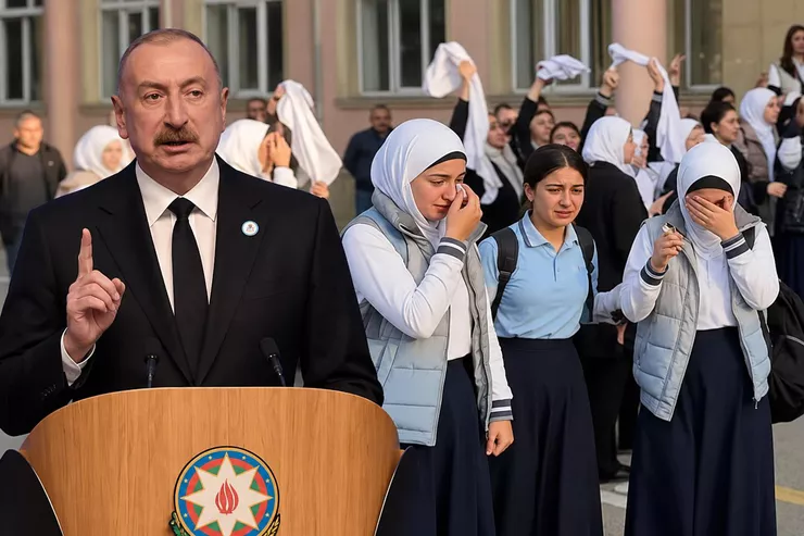 Devlet okullarına başörtüsüyle giriş yasağının uygulandığı Azerbaycan'da Devlet Başkanı İlham
