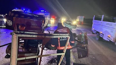 Elazığ’ın Kovancılar ilçesinde traktör ile otomobilin çarpışması sonucu meydana gelen